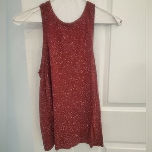 Lululemon tie back tank maroon red splatter size 6